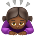 苹果系统里的女性鞠躬：中黑肤色emoji表情