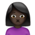 苹果系统里的女人皱眉：深色肤色emoji表情