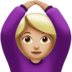 苹果系统里的做“好”手势的女人：中等浅肤色emoji表情