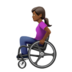 苹果系统里的坐在手动轮椅上的女性：中深色肤色emoji表情