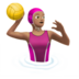 苹果系统里的女子水球：中等肤色emoji表情