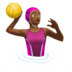 苹果系统里的女子水球：中黑肤色emoji表情