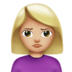 苹果系统里的女性撅嘴：中等浅肤色emoji表情