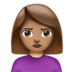 苹果系统里的女性撅嘴：中等肤色emoji表情