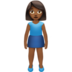 苹果系统里的女性站立：中黑肤色emoji表情