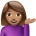苹果系统里的单手举起的女人：中等肤色emoji表情