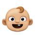 Facebook上的婴儿：中等浅肤色emoji表情