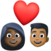 Facebook上的情侣: 女人男人较深肤色中等-深肤色emoji表情