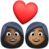 Facebook上的情侣: 女人女人较深肤色中等-深肤色emoji表情