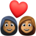 Facebook上的情侣: 女人女人中等-深肤色中等肤色emoji表情