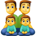 Facebook上的家庭：男人，男人，男孩，男孩emoji表情