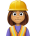 Facebook上的女建筑工人：中等肤色emoji表情