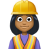Facebook上的女建筑工人：中深色肤色emoji表情