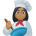Facebook上的女厨师：中黑肤色emoji表情
