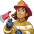 Facebook上的女消防员：中等肤色emoji表情