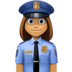 Facebook上的女警官：中等肤色emoji表情