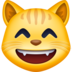 Facebook上的笑眯眯的猫emoji表情