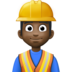 Facebook上的男建筑工人：深色肤色emoji表情