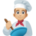 Facebook上的男厨师：中浅肤色emoji表情
