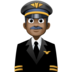Facebook上的男飞行员：深色肤色emoji表情