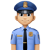Facebook上的男警官：中浅肤色emoji表情