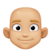 Facebook上的男士：中浅肤色，秃顶emoji表情
