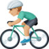 Facebook上的男子自行车运动：中浅肤色emoji表情
