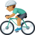 Facebook上的男子自行车：中等肤色emoji表情