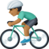 Facebook上的男子自行车运动：中等深色肤色emoji表情