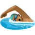 Facebook上的男子游泳：中黑肤色emoji表情