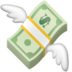 Facebook上的有翅膀的钱emoji表情
