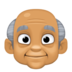 Facebook上的老人：中等肤色emoji表情