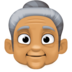 Facebook上的老妇人：中等肤色emoji表情
