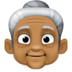 Facebook上的老妇人：中黑肤色emoji表情
