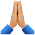 Facebook上的双手合十、祈祷的手：中等浅肤色emoji表情