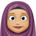 Facebook上的头巾女性：中浅肤色emoji表情