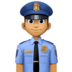 Facebook上的警官：中等肤色emoji表情