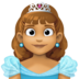 Facebook上的公主：中等肤色emoji表情