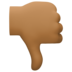 Facebook上的拇指朝下：中黑肤色emoji表情