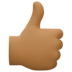 Facebook上的竖起大拇指：中黑肤色emoji表情