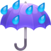 Facebook上的雨滴伞、有雨滴的伞emoji表情