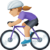 Facebook上的女子自行车运动：中浅肤色emoji表情