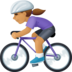 Facebook上的女子自行车运动：中等肤色emoji表情