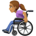 Facebook上的手动轮椅女性：中等肤色emoji表情