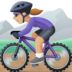 Facebook上的女子山地自行车：中浅肤色emoji表情