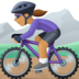 Facebook上的女子山地自行车：中等肤色emoji表情