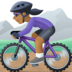 Facebook上的女子山地自行车：中等深色肤色emoji表情