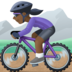 Facebook上的女子山地自行车：深色肤色emoji表情