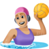 Facebook上的女子水球：中浅肤色emoji表情