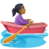 Facebook上的女子划艇：中等深色肤色emoji表情